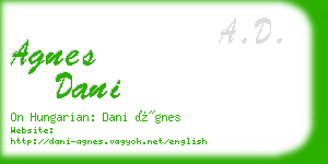 agnes dani business card